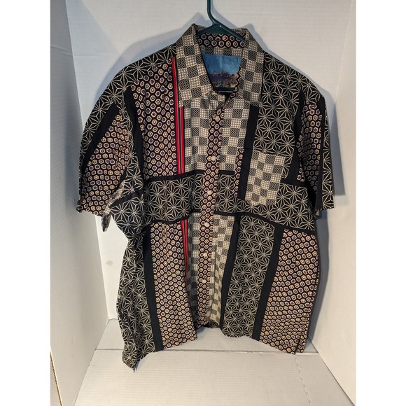 Vintage Robert Graham Button Down Short Sleeve Men's Shirt XL NWOT - Picture 1 of 5